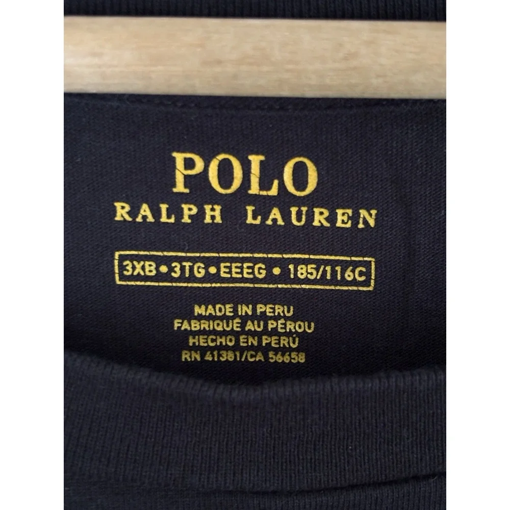 Polo Ralph Lauren Big Pony Tee Men's 3XB Black Red Graphic Cotton 0787